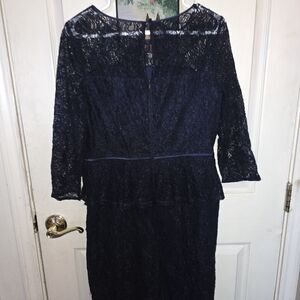 Adrianna Papell Midnight Blue Lace Dress